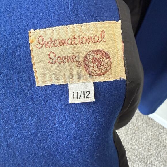 VTG Fashion Blue Overcoat Size 12 Womens Pure New Wool 90s Classic Lady Coat - Picture 4 of 6